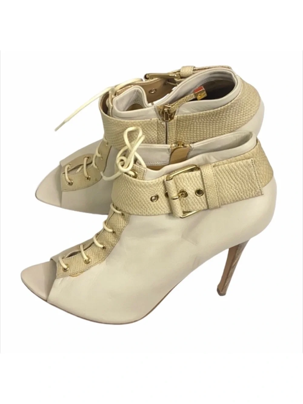 Devi Kroell Nude Peep Toe Booties Size 39.5
